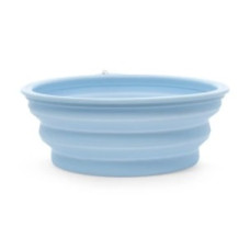 BEBEDOURO EM SILICONE P/VIAGEM AZUL PEQUENO 450ML